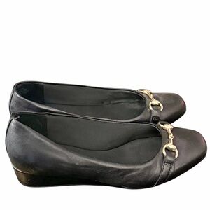 Easy Spirit Black Wide Guliana Wedge- Like new 7.5W. Leather!